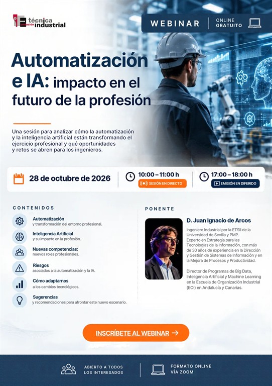 Cartel del webinar Automatización e IA: impacto en el futuro de la profesión